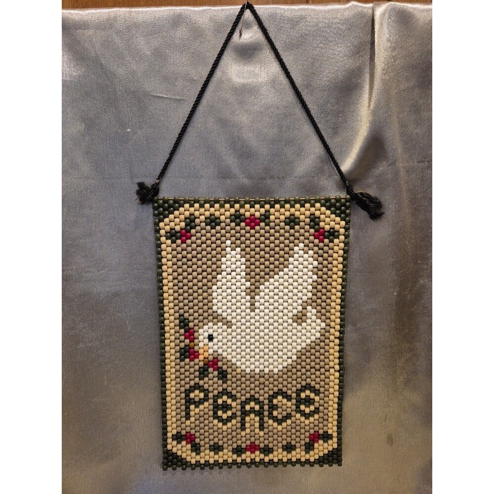 Christmas Peace Dove The Beadery Beaded Banner Completed 10" X 15"